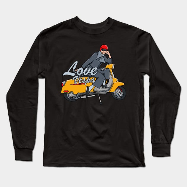 Love vespa Long Sleeve T-Shirt by Stenau Artwerk